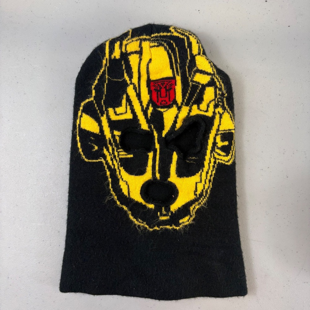 Transformers KIDS Ski Mask Full Face Black Bumblebee Beanie Hasbro Dreamworks
